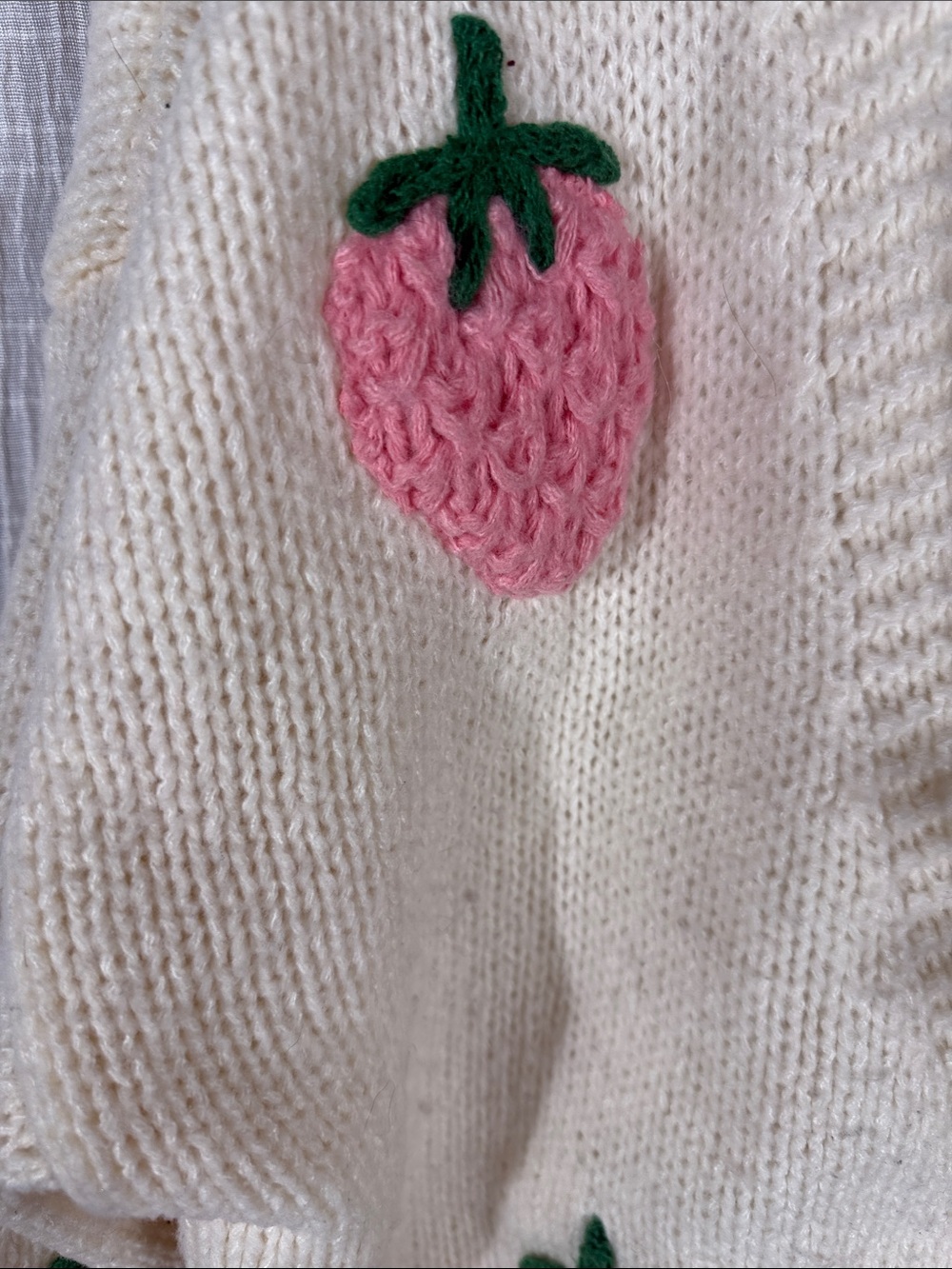 Luna Ivy Strawberry Knit Cardigan Medium - Picture 5 of 8